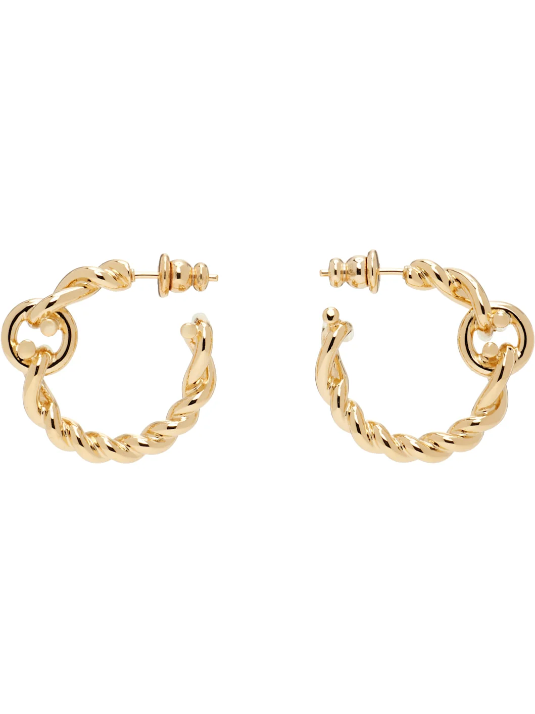 Twisted Chain Gancini Hoop Earrings - 1