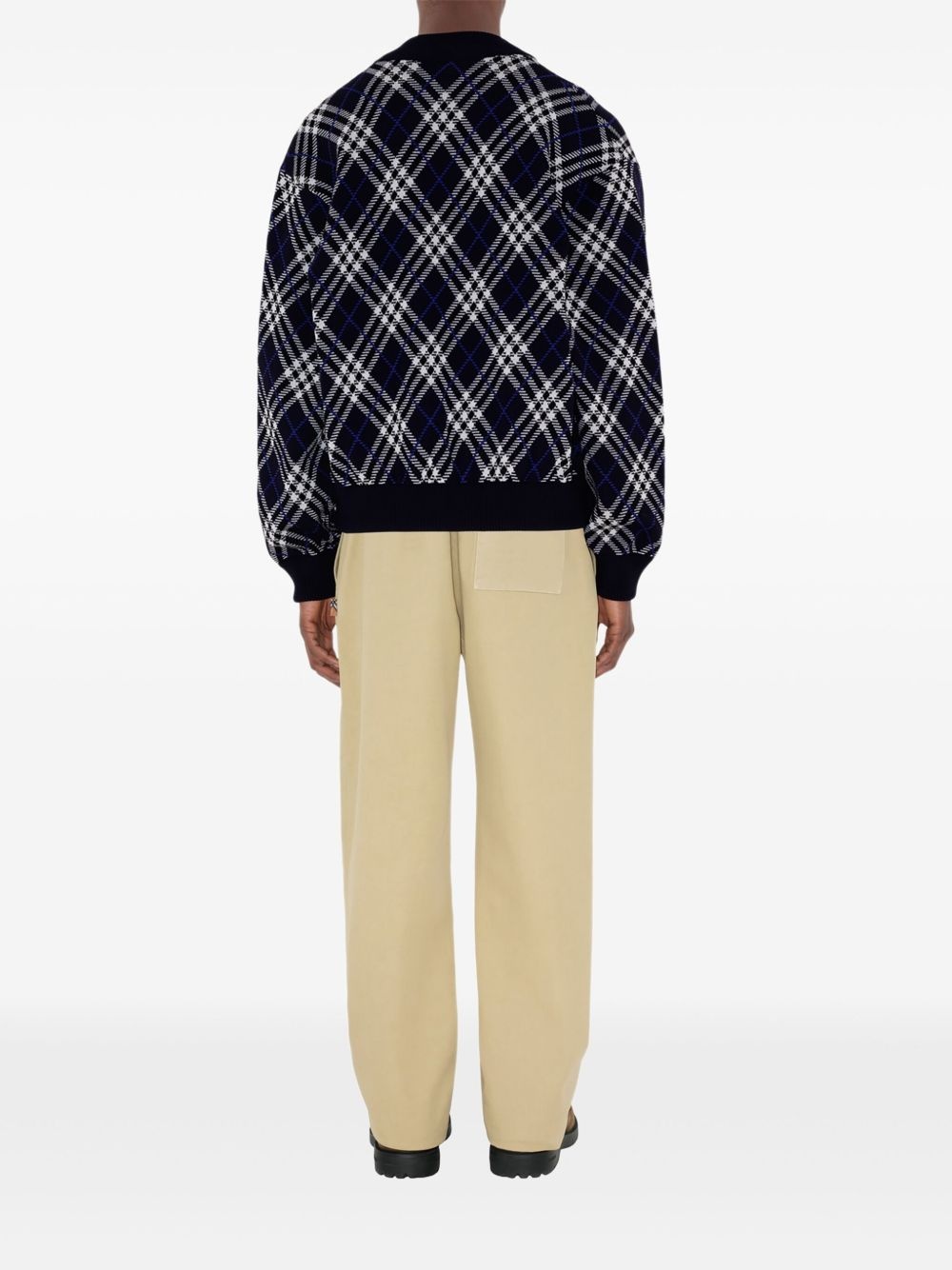 checked zip-up sweatshirt - 4