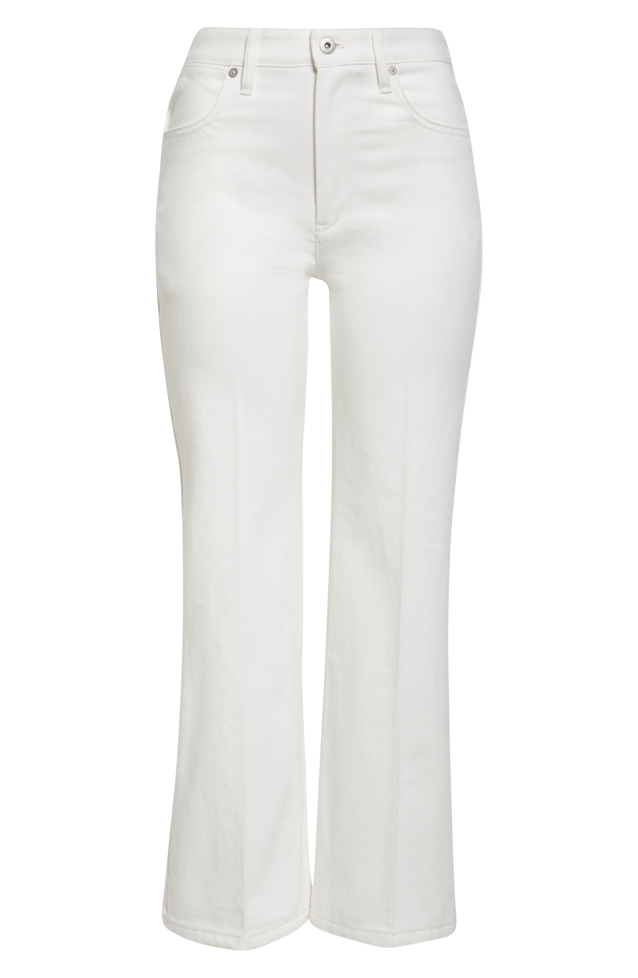 Jil Sander Crop Flare Leg Jeans in Optic White at Nordstrom - 6