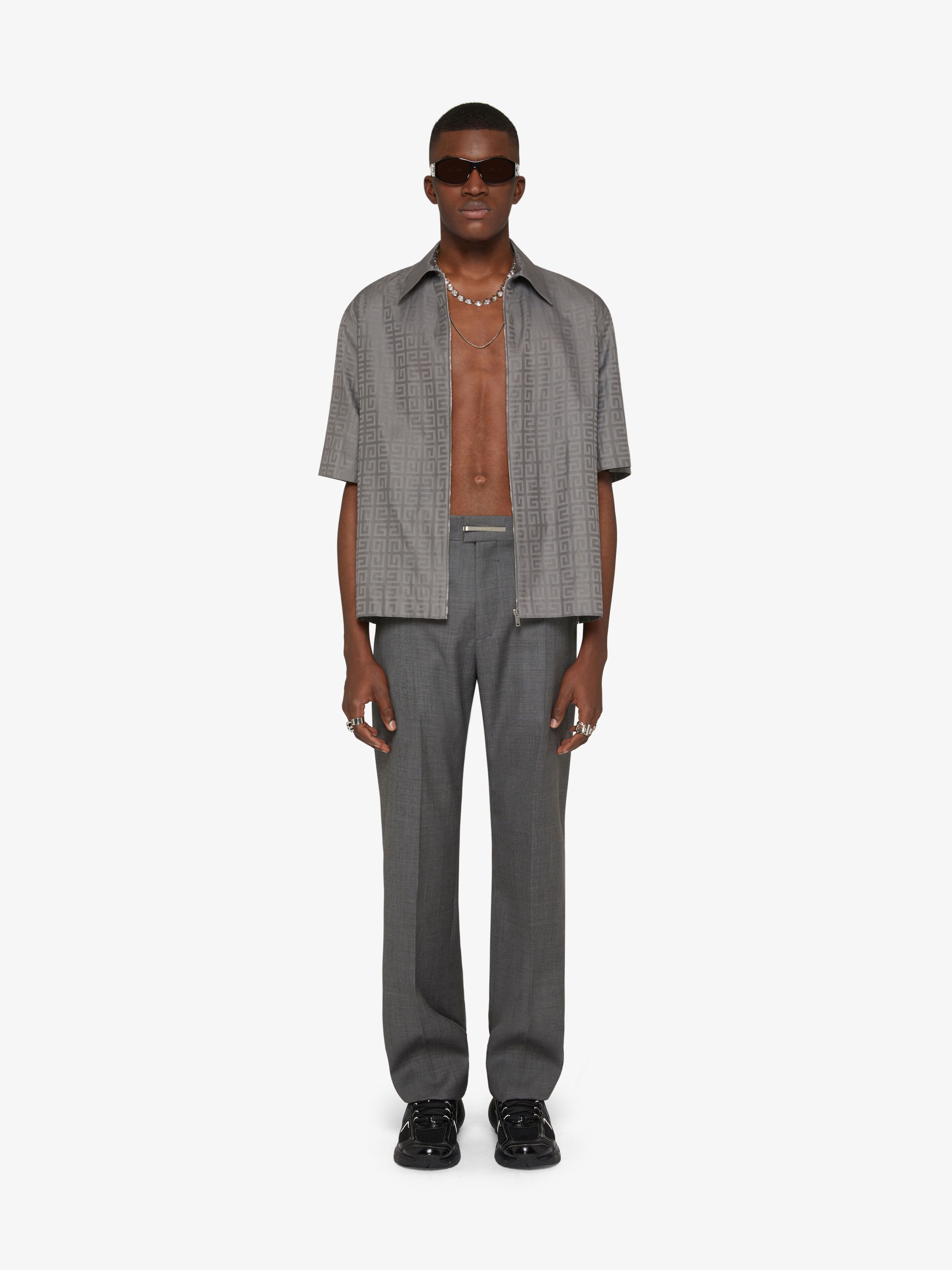 BOXY FIT ZIPPED SHIRT IN 4G JACQUARD - 2