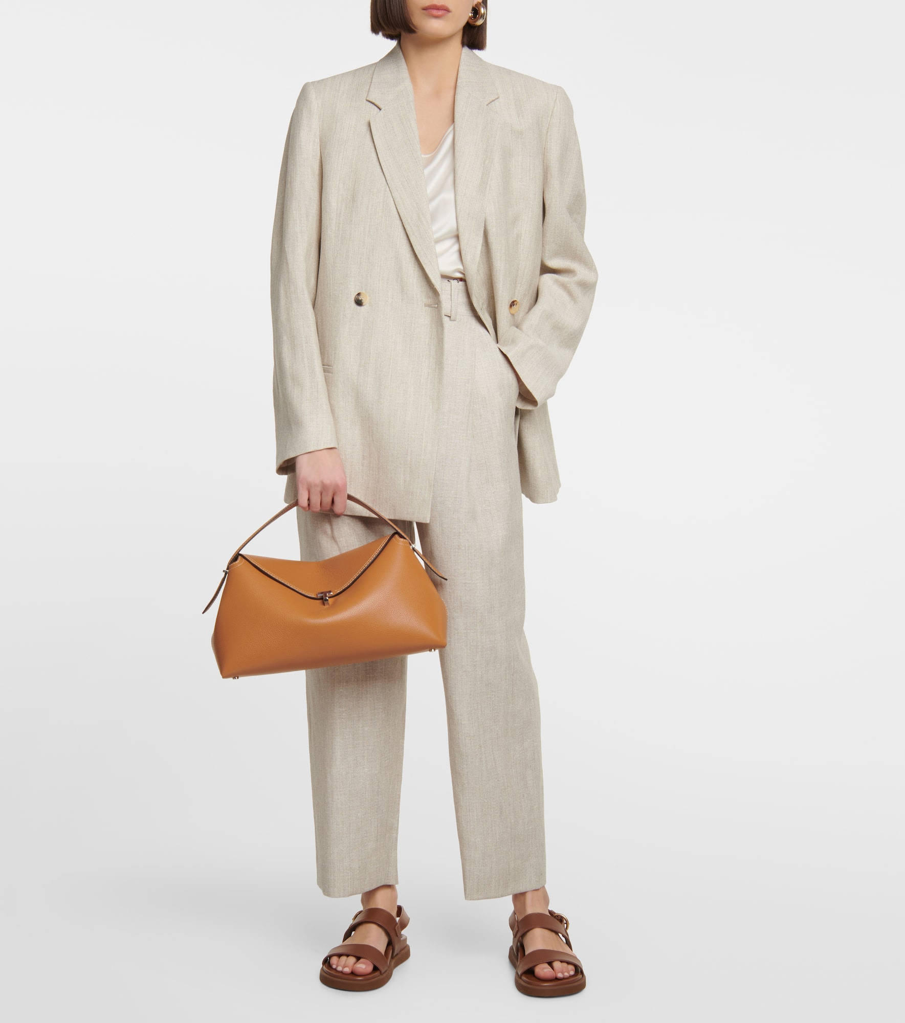 T-Lock Medium leather tote bag - 5