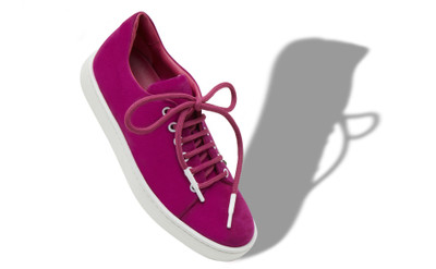 Manolo Blahnik Bright Purple Suede Low Cut Sneakers outlook