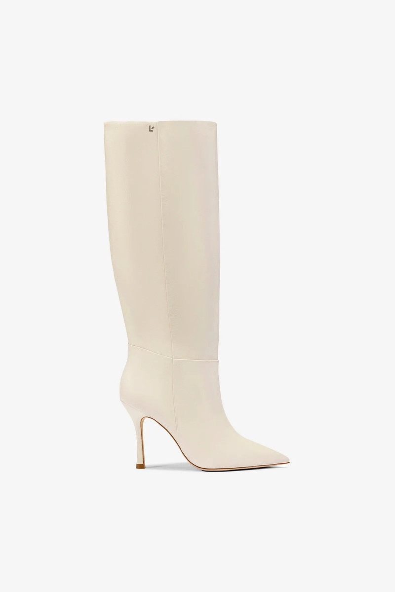 Kate Boot In Ivory Leather 1