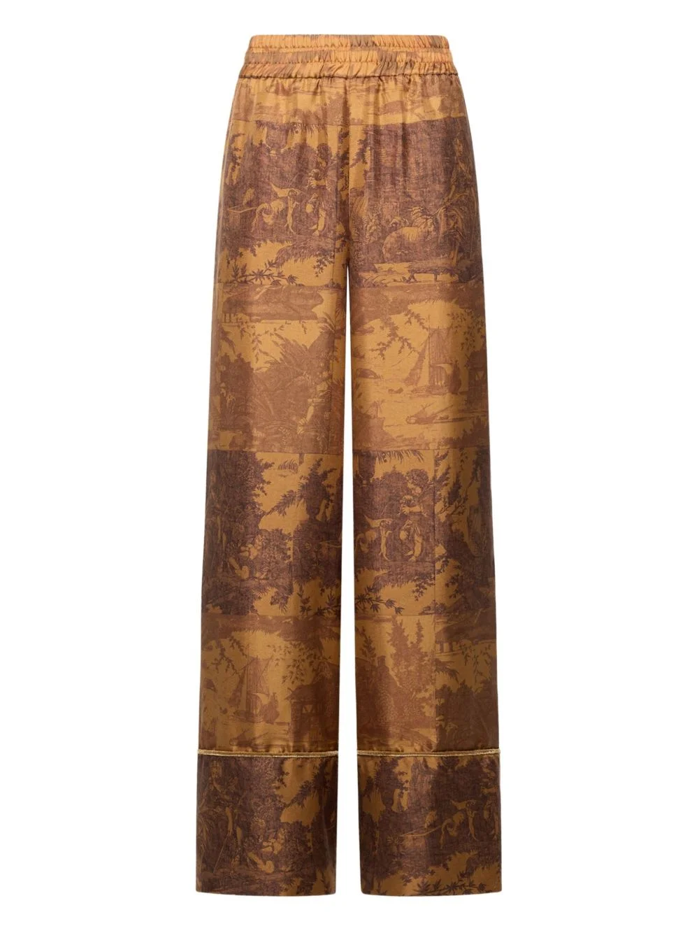 toile-print elastic-waist trousers - 1