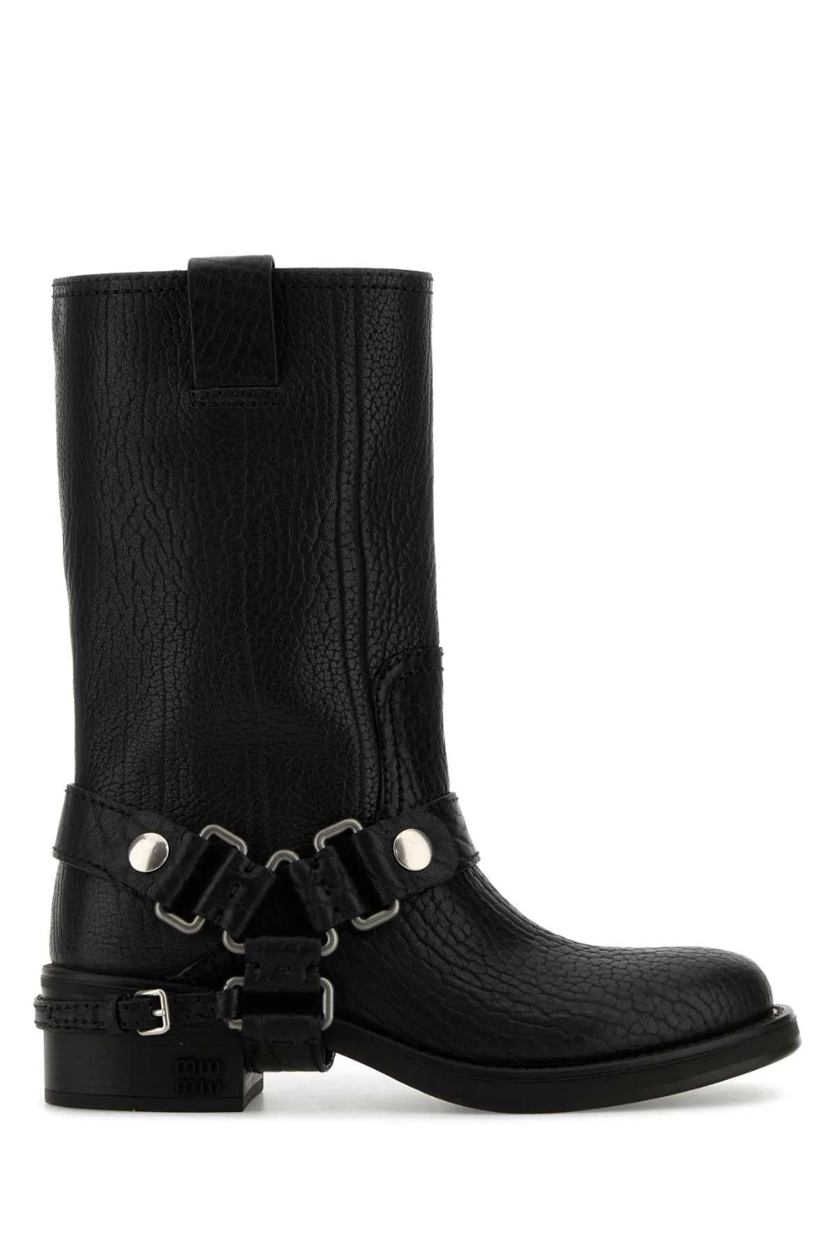Miu Miu Women Black Leather Ankle Boots - 1
