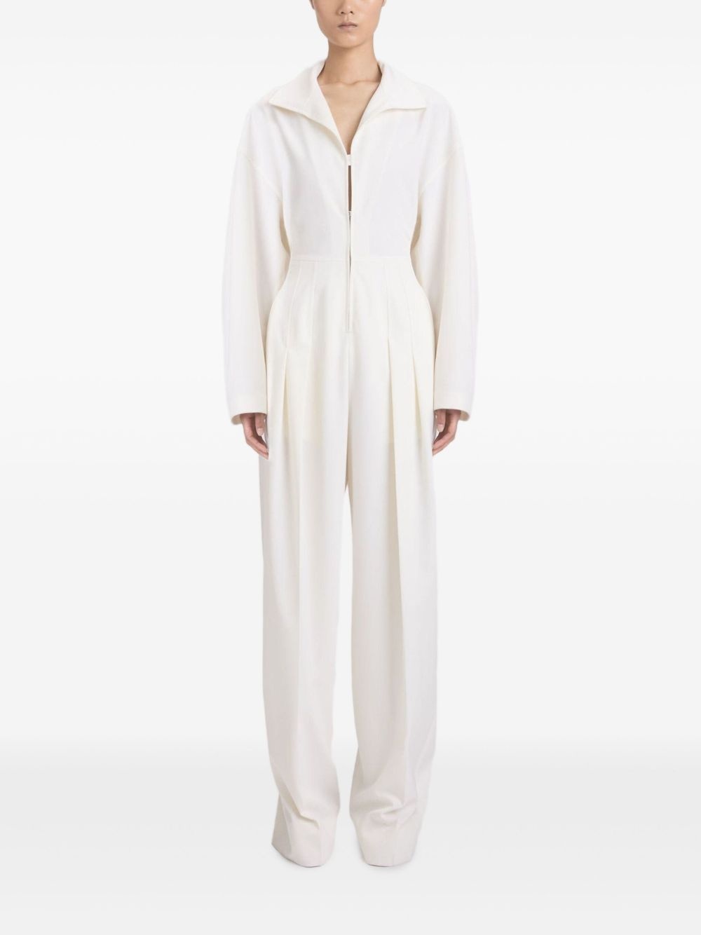 pleated tab-detail jumpsuit - 2
