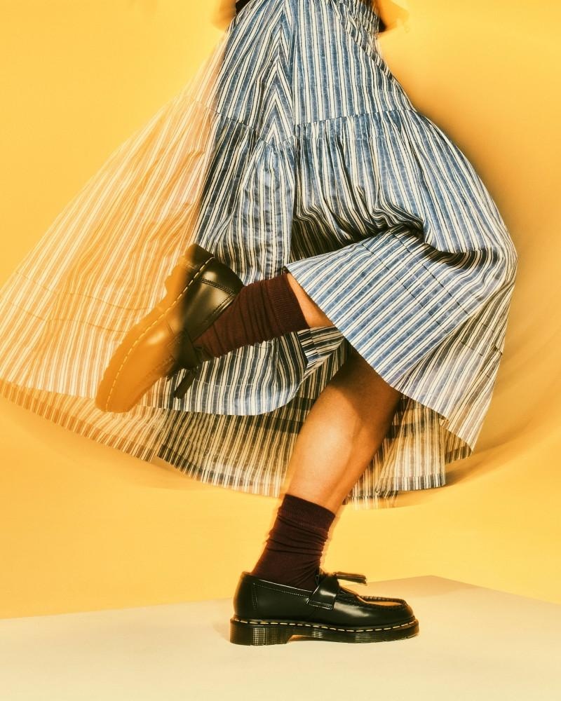 Adrian Yellow Stitch Leather Tassel Loafers - 10