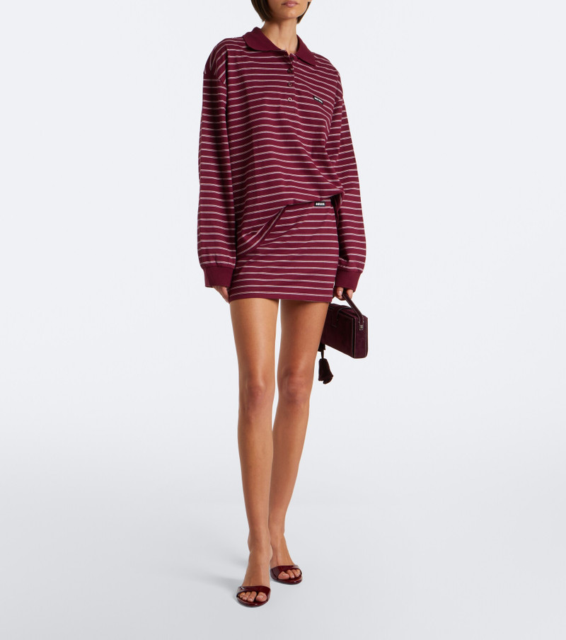Striped cotton-blend piqué polo sweater 6