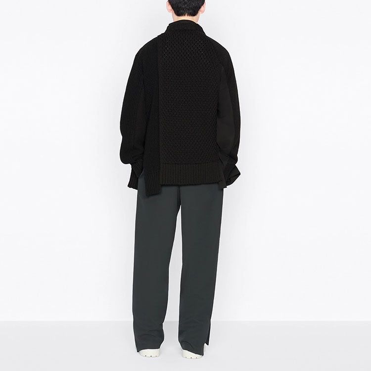 Men's DIOR x Sacai Crossover FW21 Knit Jacket Black 213M439AT453-C989 - 4
