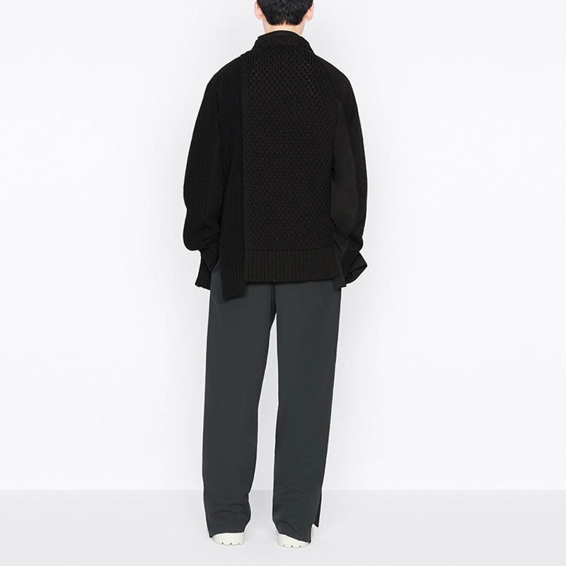 Men's DIOR x Sacai Crossover FW21 Knit Jacket Black 213M439AT453-C989 4