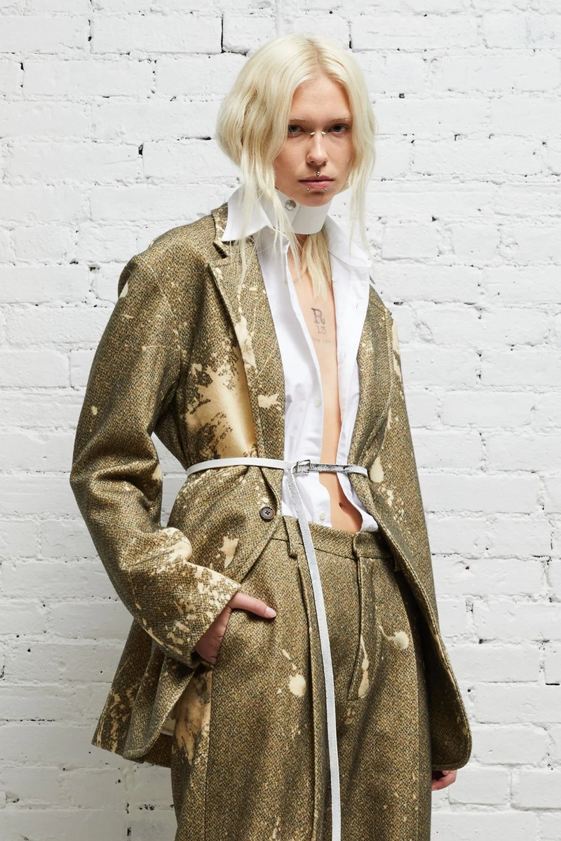 R13 OVERSIZED RAGGED BLAZER - TWEED PAINT SPLATTER outlook