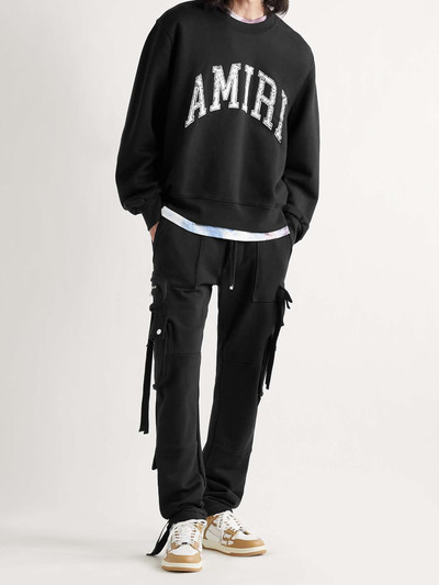 AMIRI Slim-Fit Tapered Loopback Cotton-Jersey Cargo Sweatpants outlook