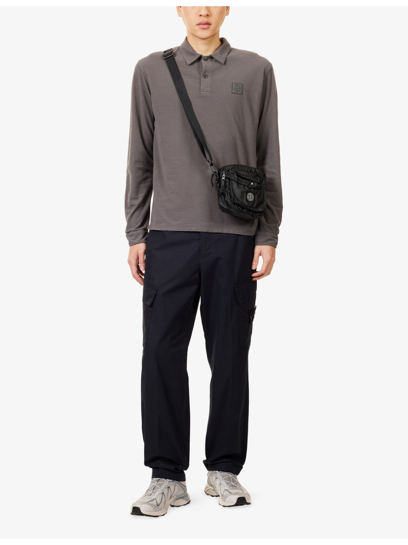Stone Island Jersey Ghost Long-Sleeve Cotton-Jersey Polo Shirt outlook