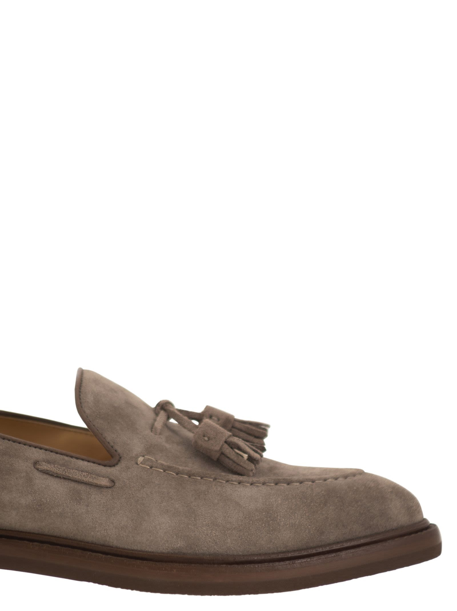 Brunello Cucinelli Men Suede Moccasins With Tassels - 6