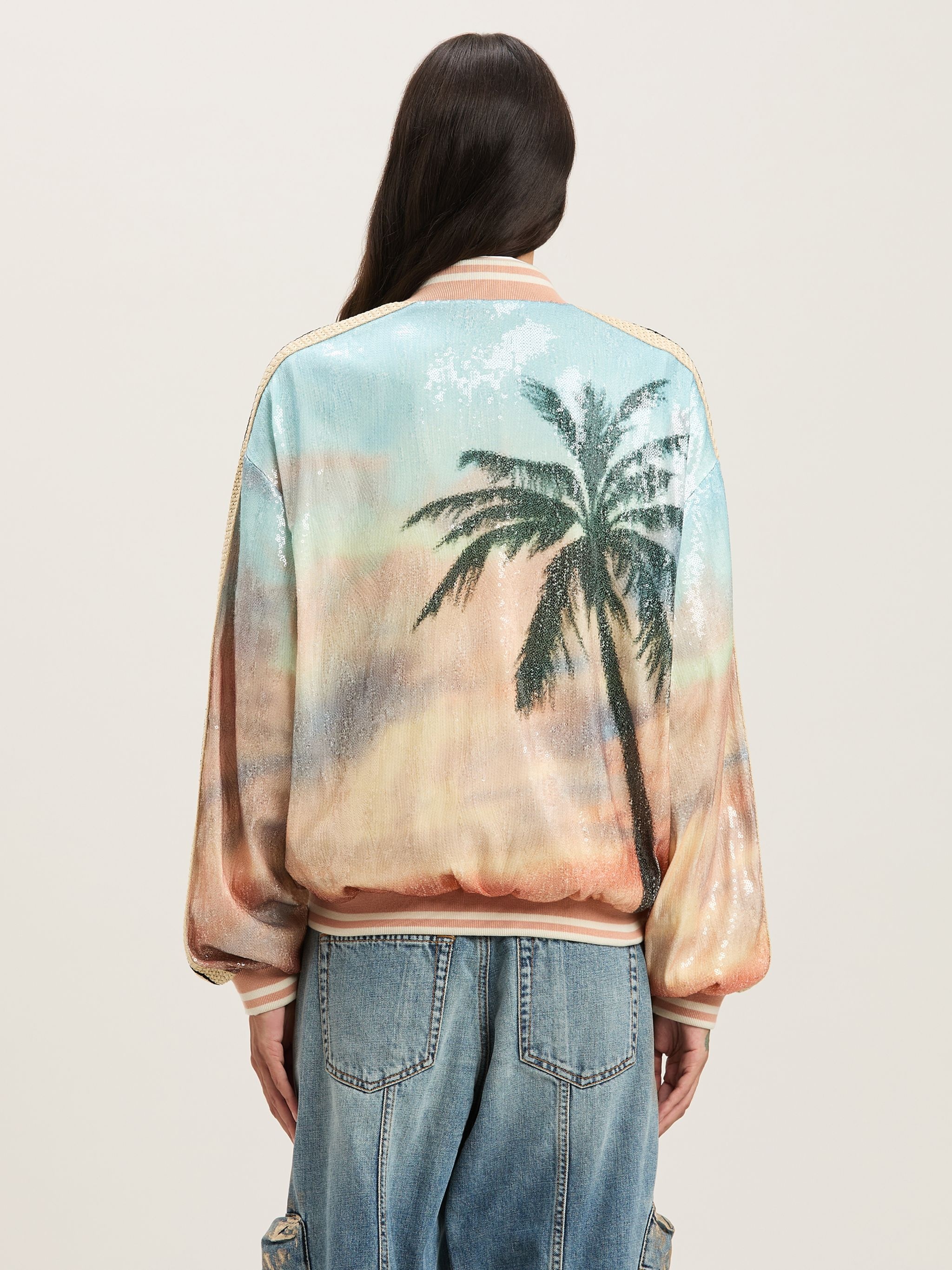 Sunrise palm sequins bomber - 5