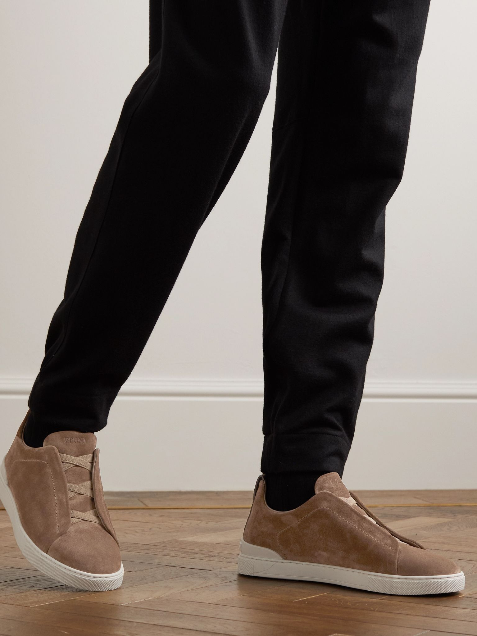 Triple Stitch™ Suede Slip-On Sneakers Brown - 3