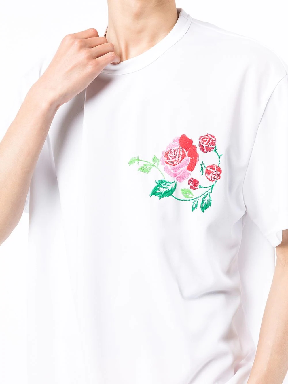 embroidered rose T-shirt - 5