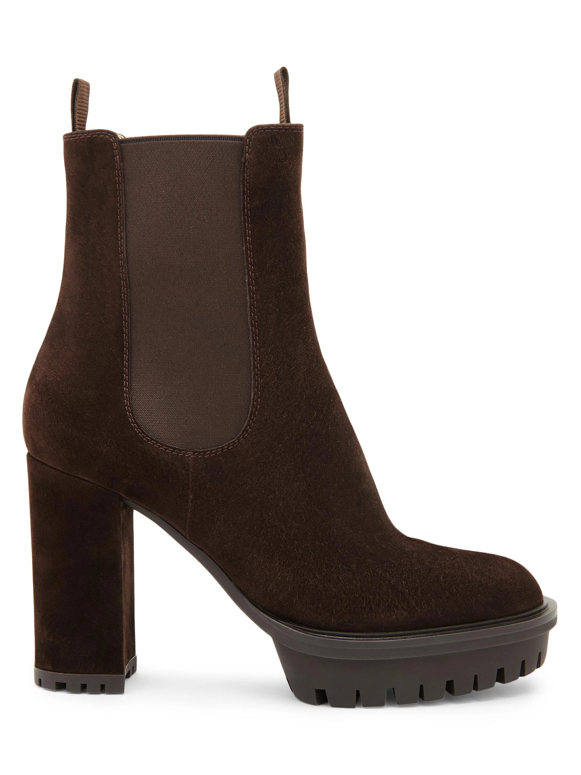 Women's 70MM Suede Chelsea Boots - Moka - 1