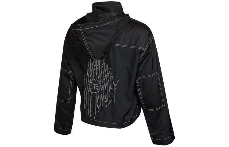 Men's Nike KD Swoosh Embroidered Pattern Woven Basketball Jacket Asia Edition Black CV2404-010 - 2