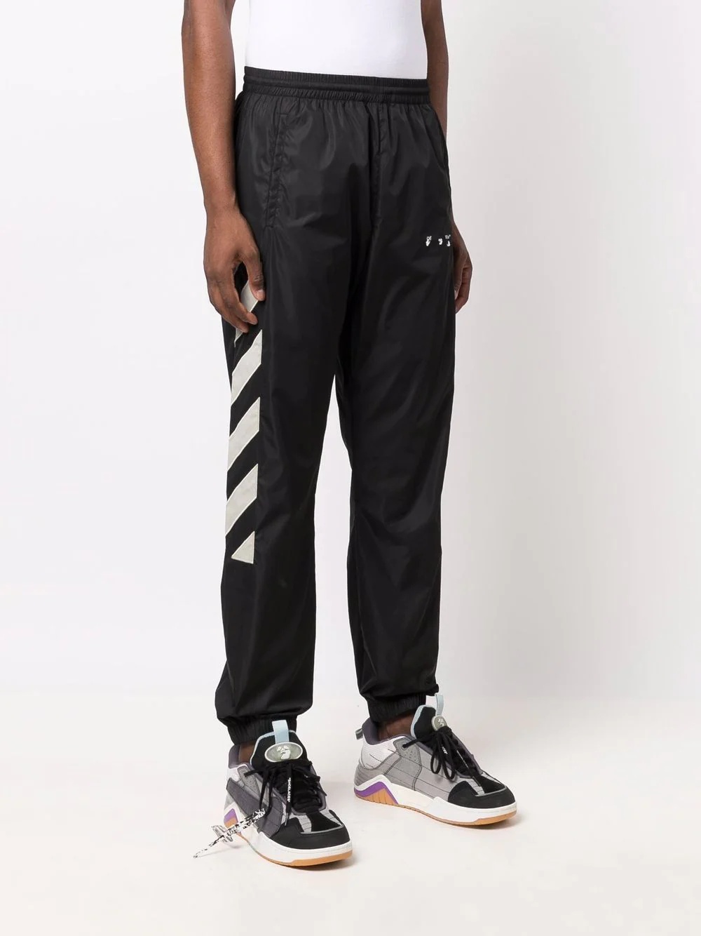 diagonal-stripe track pants - 3