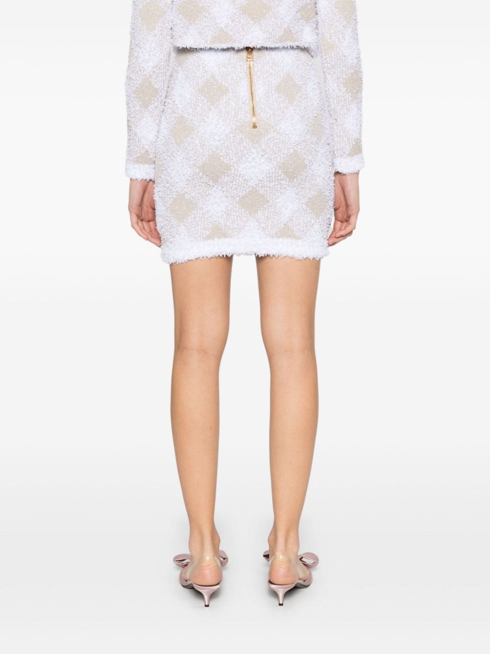 argyle-pattern mini skirt - 4
