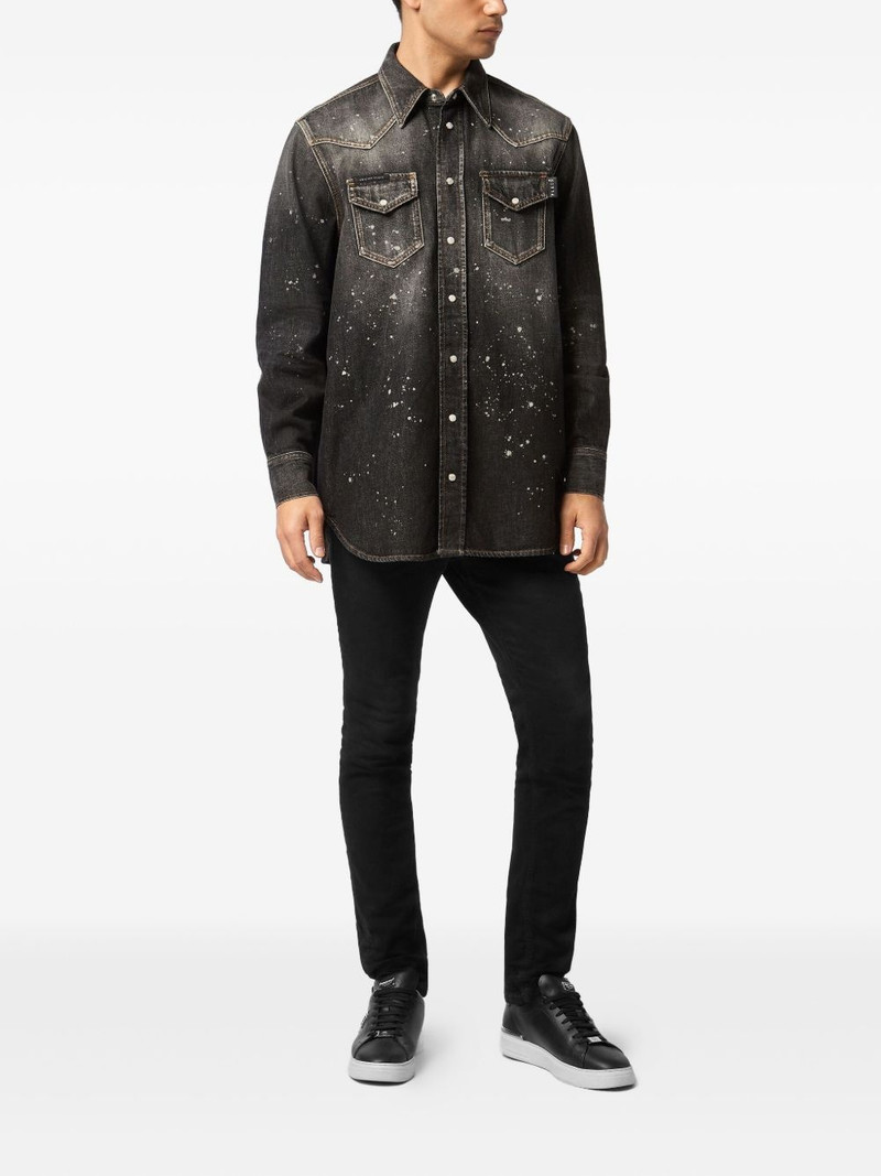 PHILIPP PLEIN oversized denim shirt outlook