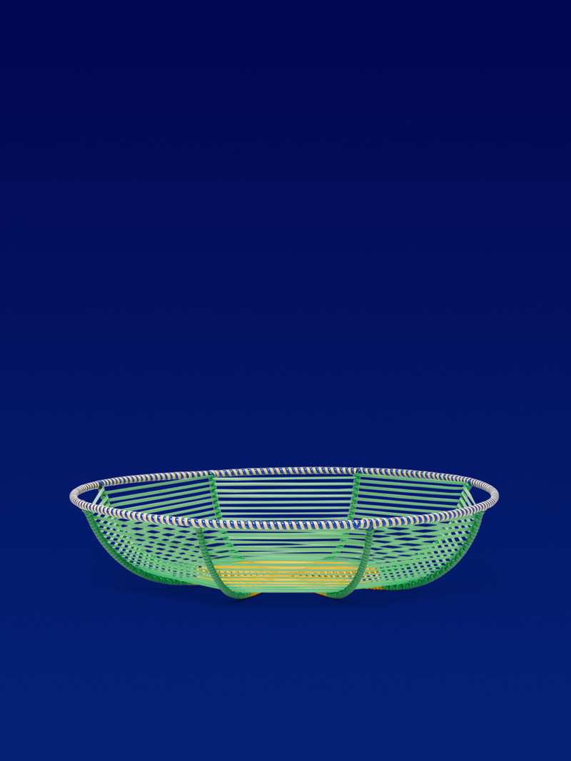 MARNI MARKET LARGE CIRCULAR GREEN AND YELLOW FRUIT HOLDER 1