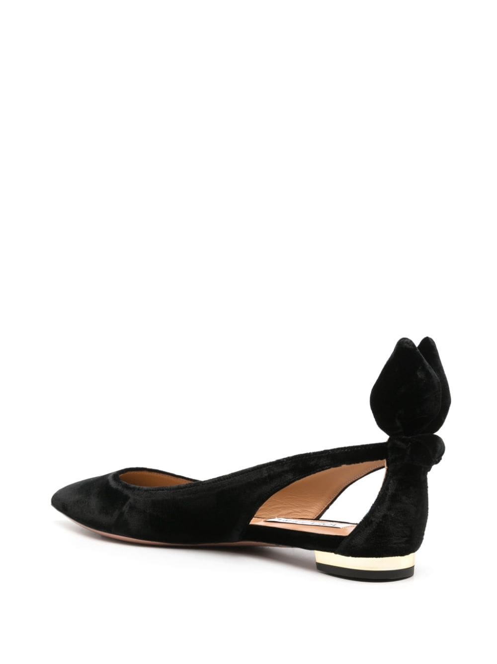 Aquazzura Bow Tie leather ballerina shoes - Black