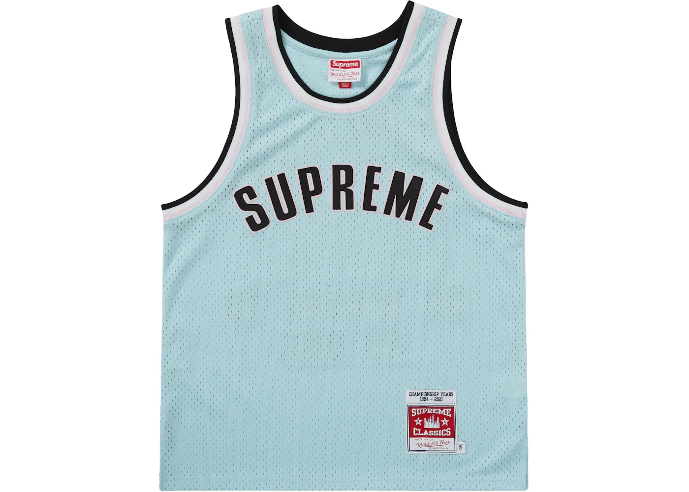 Supreme Mitchell & Ness Basketball Jersey Light Blue - 1