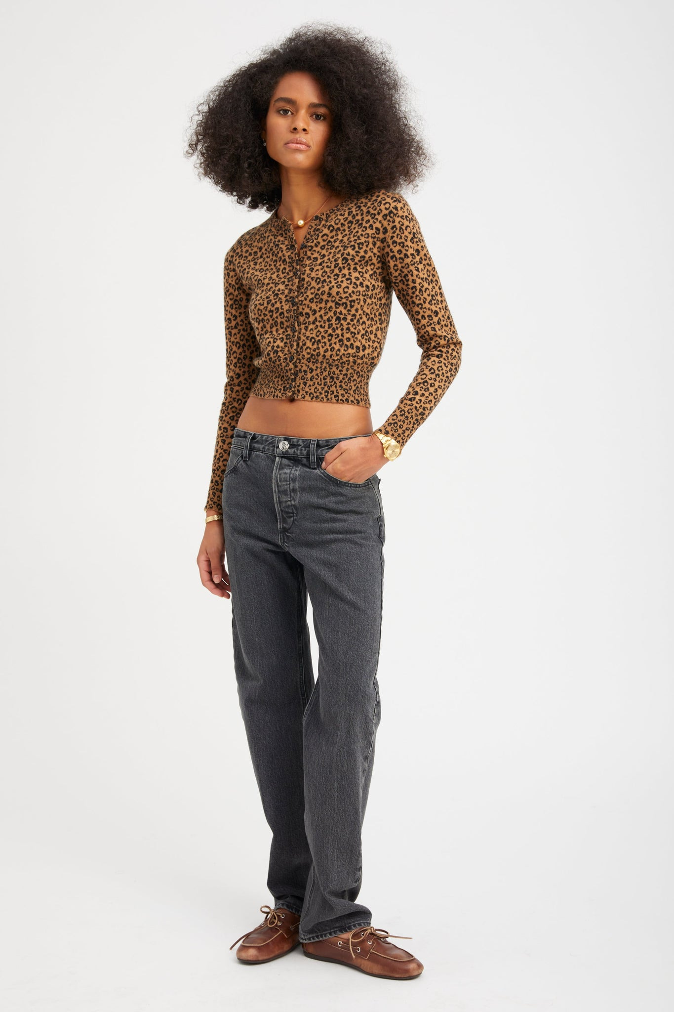 LEOPARD ULTRA FINE CASHMERE BABY CARDIGAN - 3