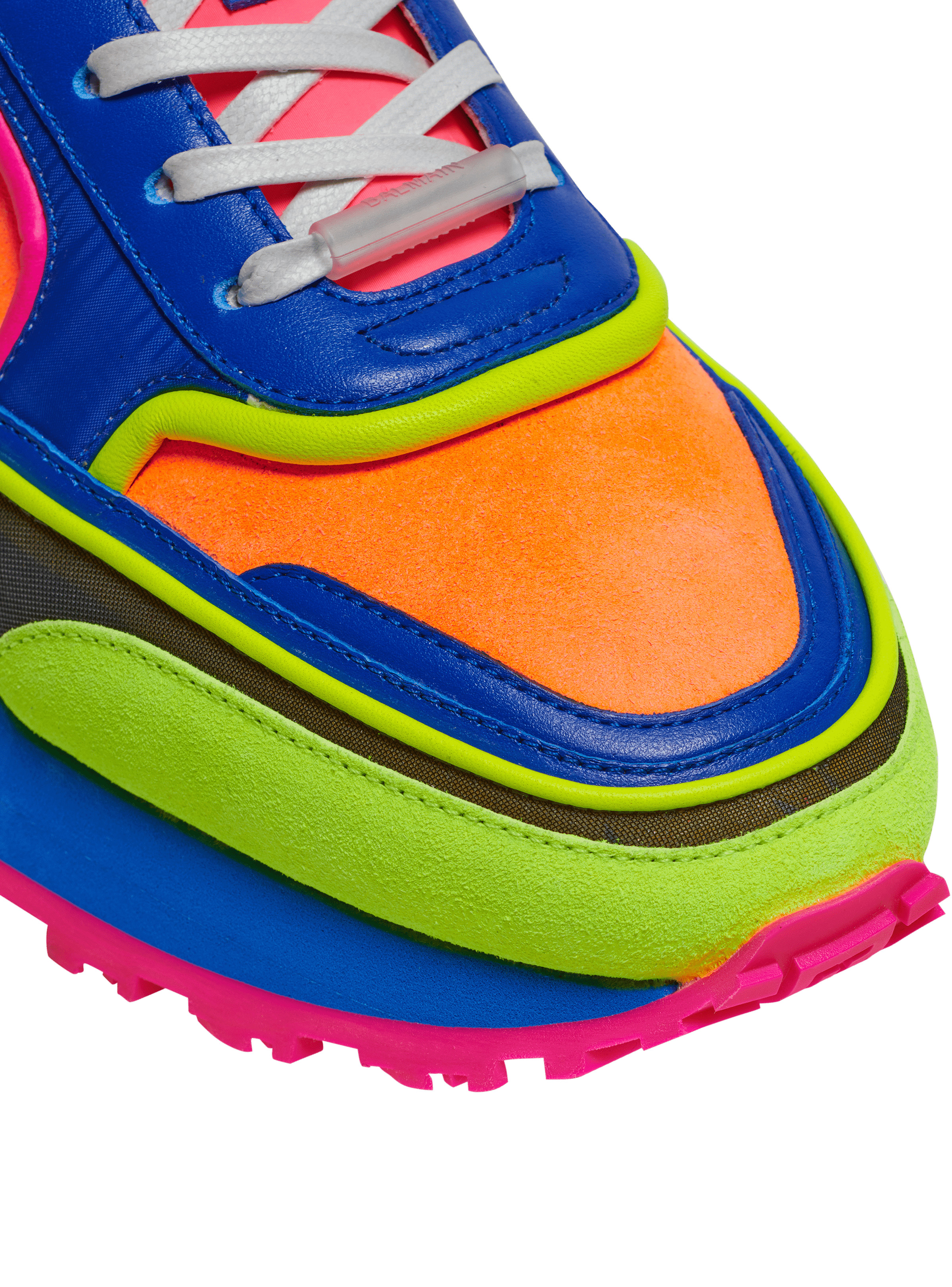 Multicolor suede, nylon and mesh Racer low-top sneakers - 6
