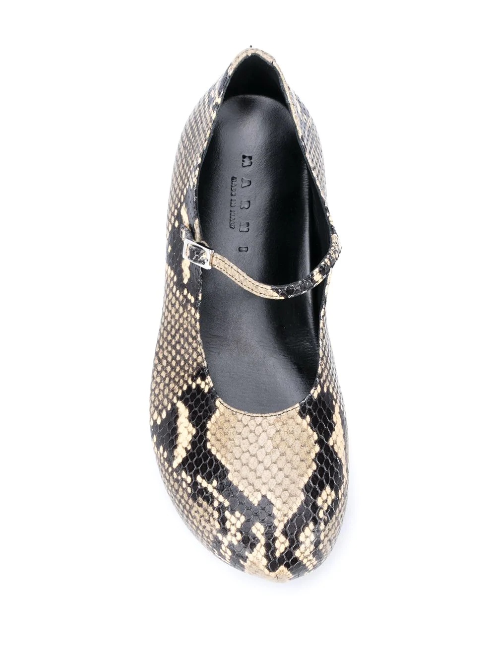 snakeskin-effect platform ballerina shoes - 4