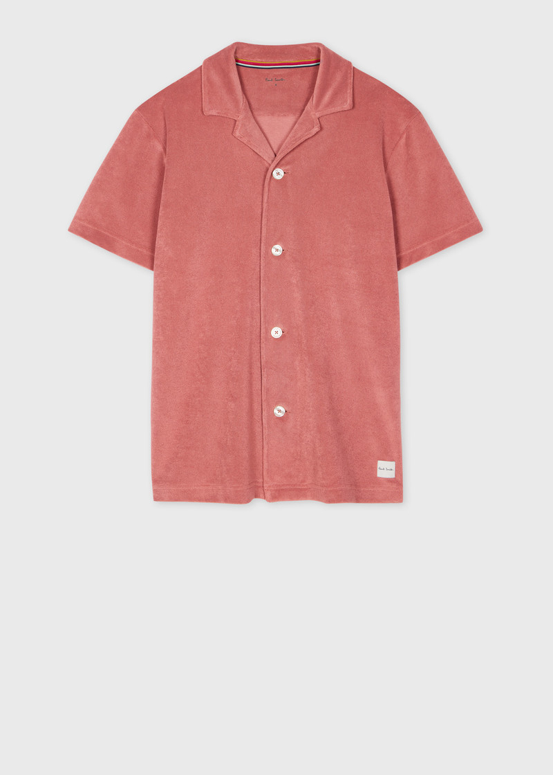 Women's Pink Towelling Short Sleeve Shirt - 1