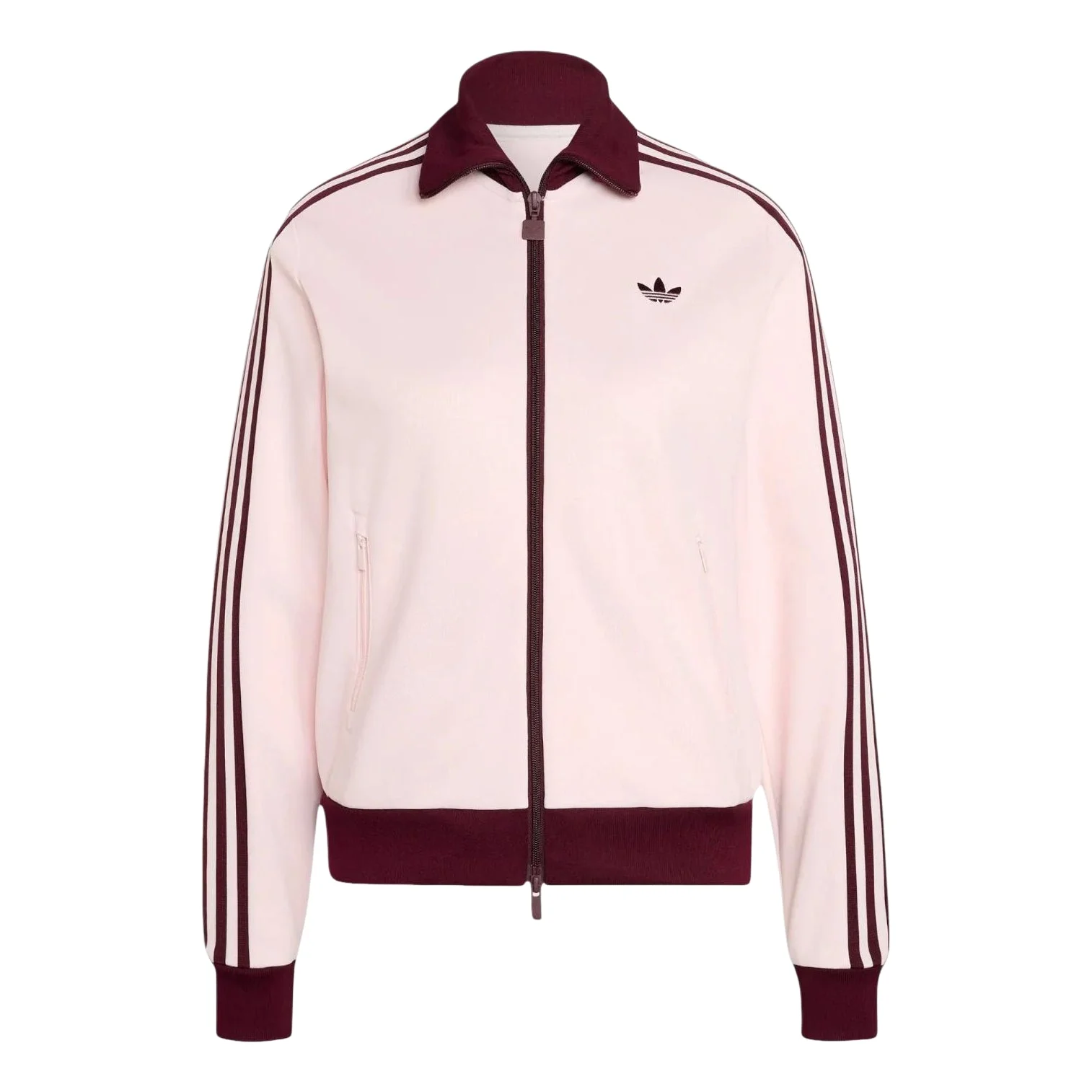 (WMNS) adidas Classic Track Top Asia Sizing 'Distilled Pink Maroon' KX4264 - 1
