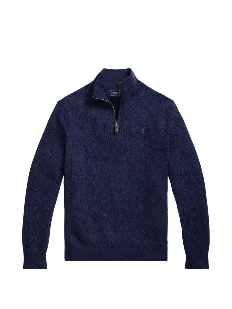 quarter-zip textured-knit sweater 1
