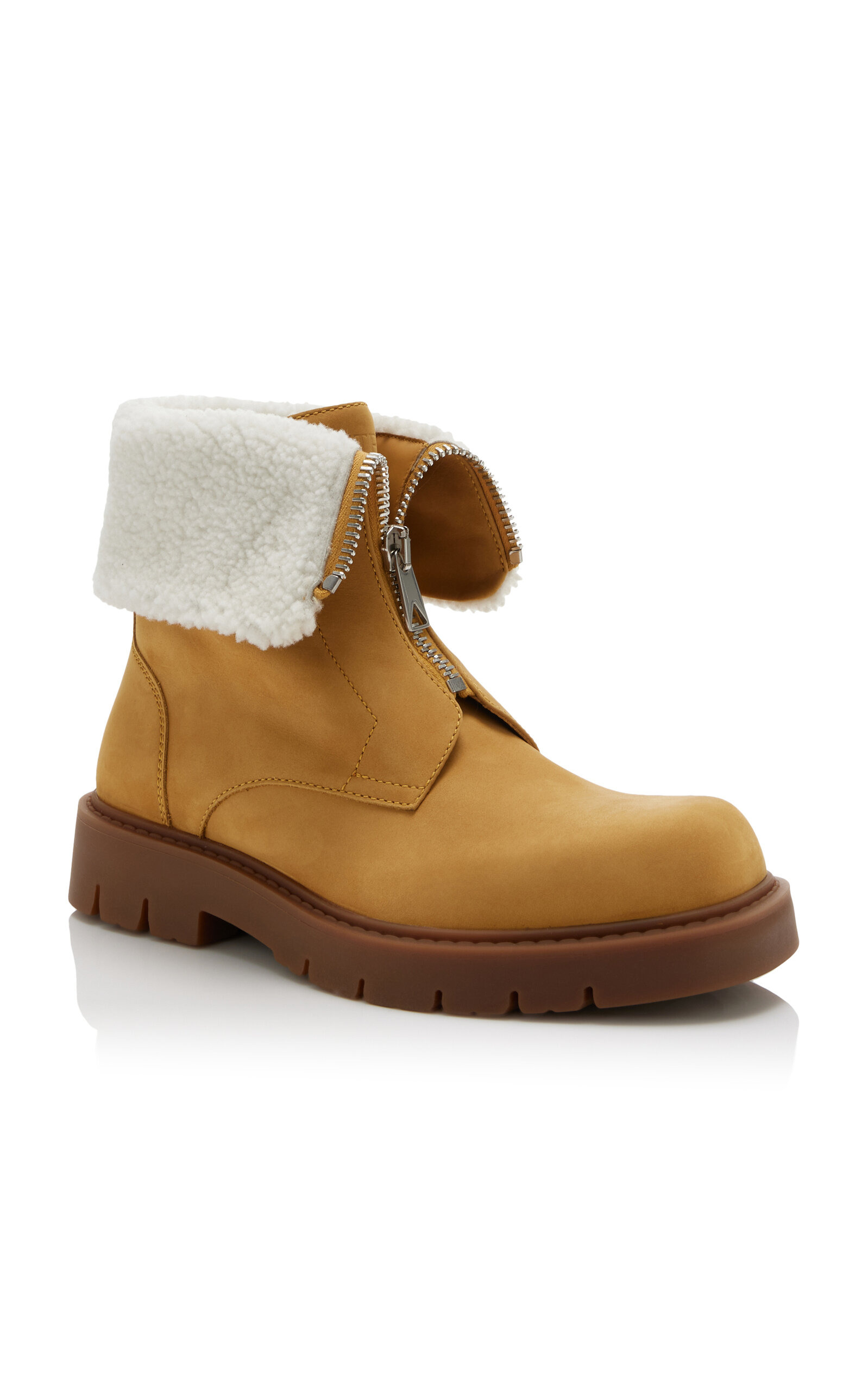 Haddock Shearling-Lined Nubuck Ankle Boots tan - 5