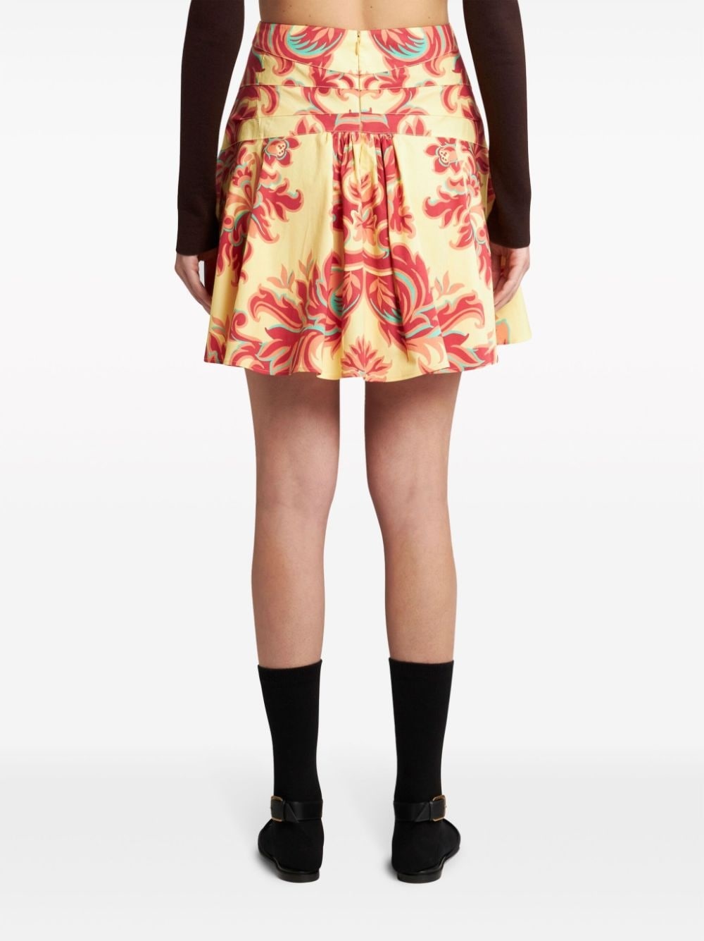 Venus-print poplin miniskirt - 4
