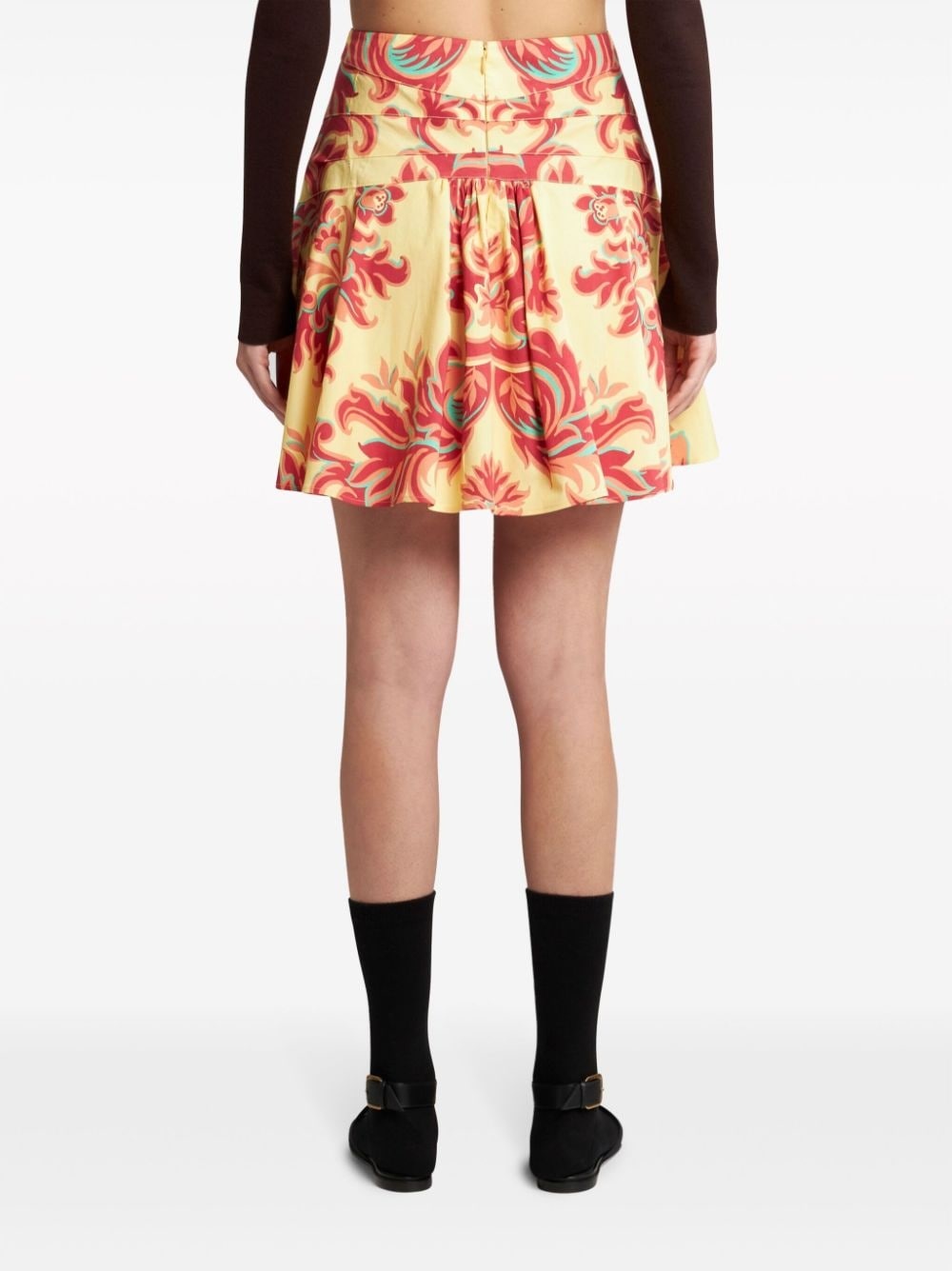 Venus-print poplin miniskirt - 4