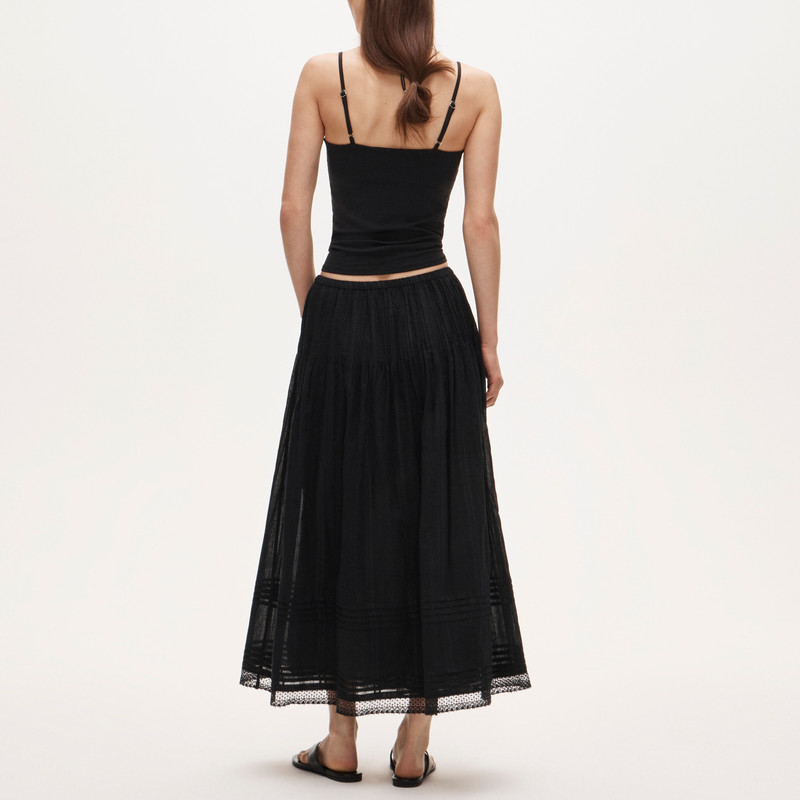 Midi skirt in embroidered dobby 4