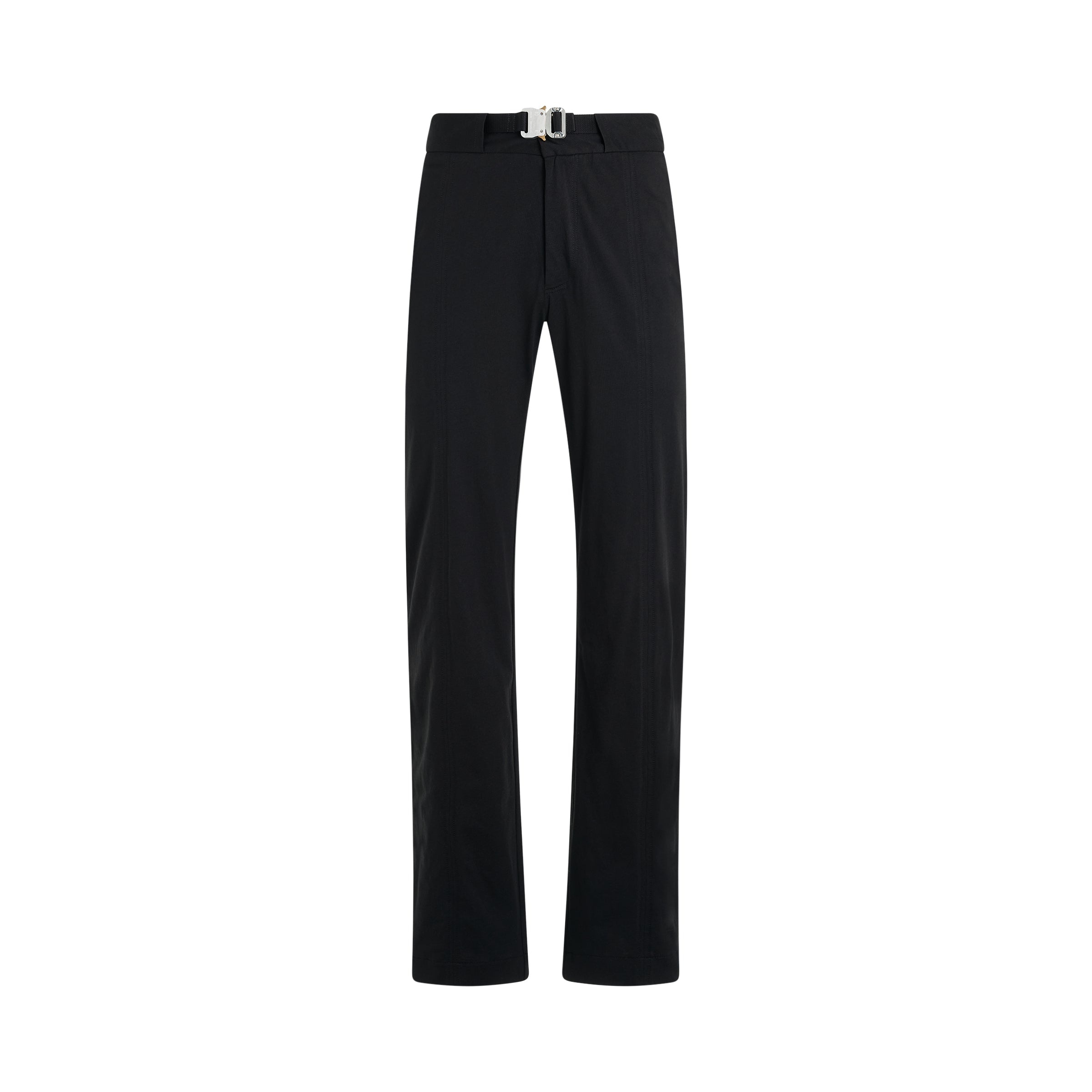 Lightweight Cotton Buckle Pants in Black - 1