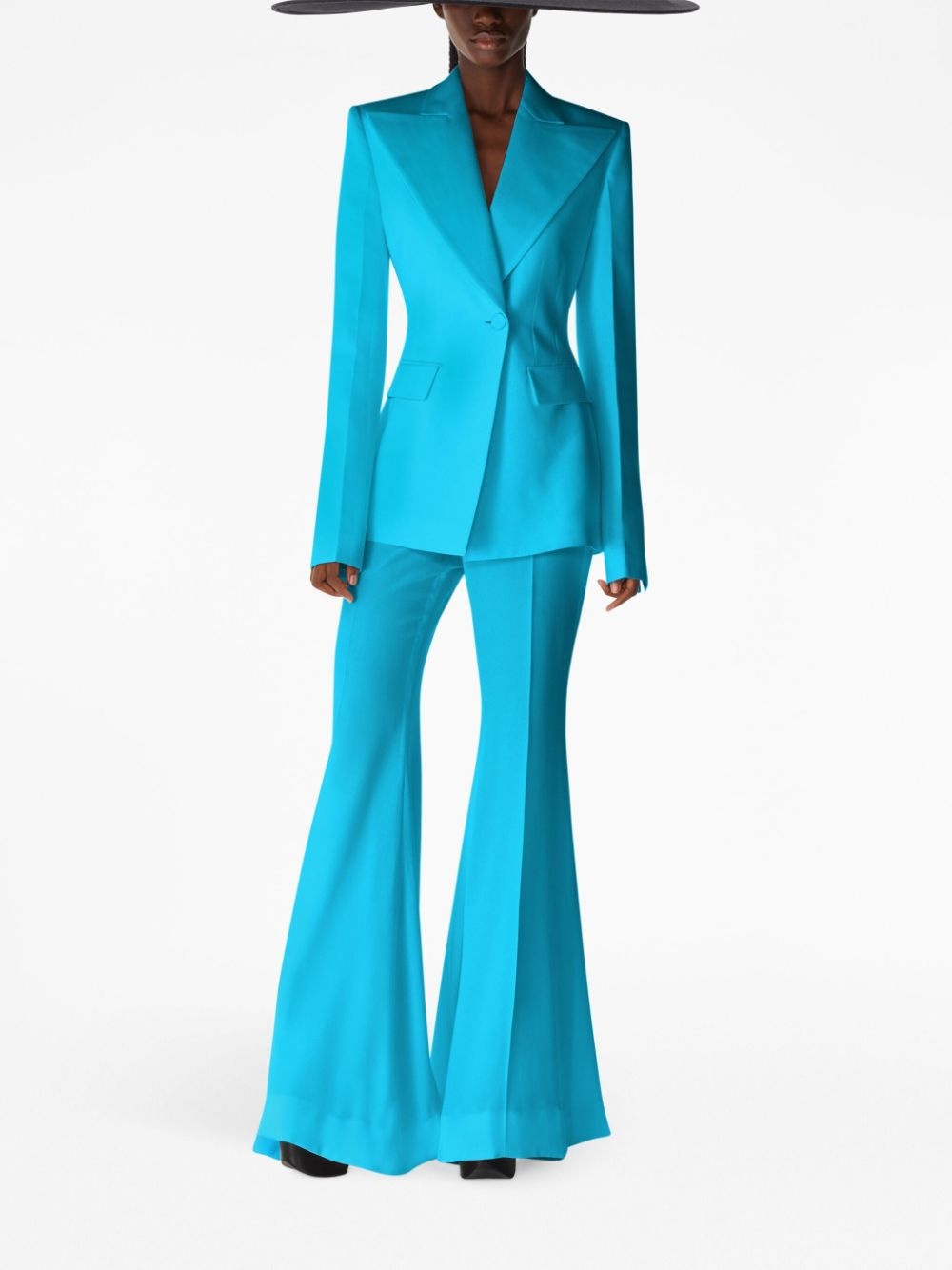 high-waisted flared trousers - 2