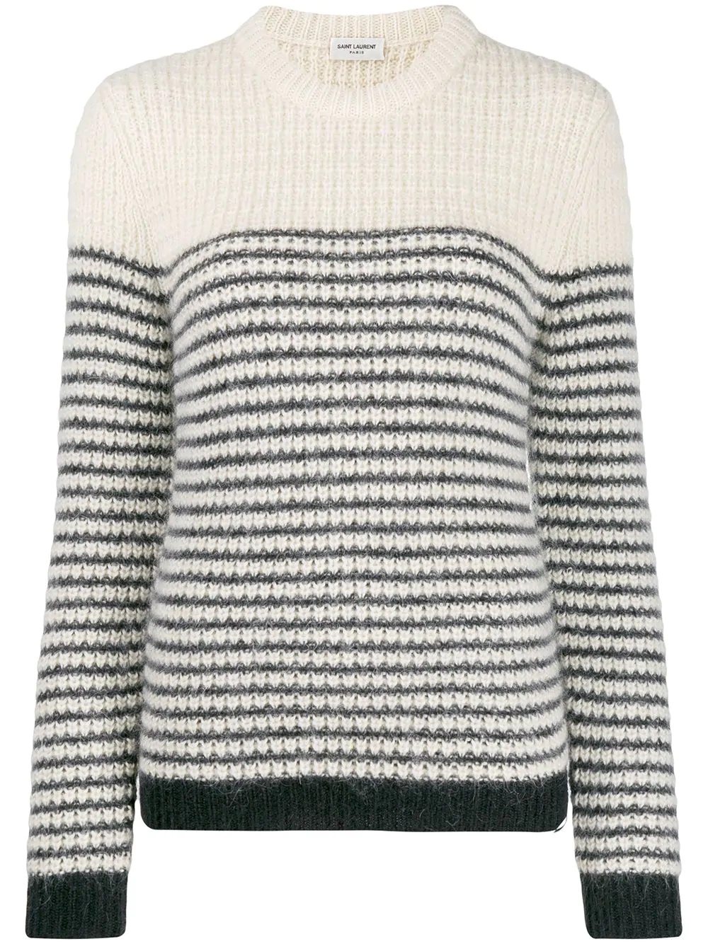 striped crew neck jumper - 1