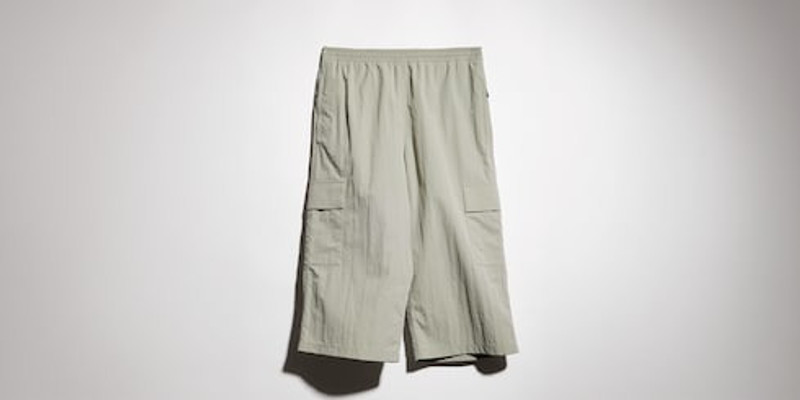 Nylon cargo pants with wrinkle effect 1