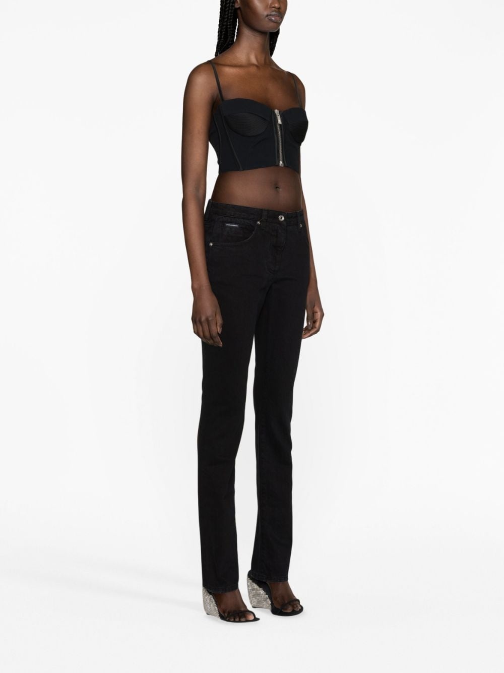 distressed slim-leg jeans - 3
