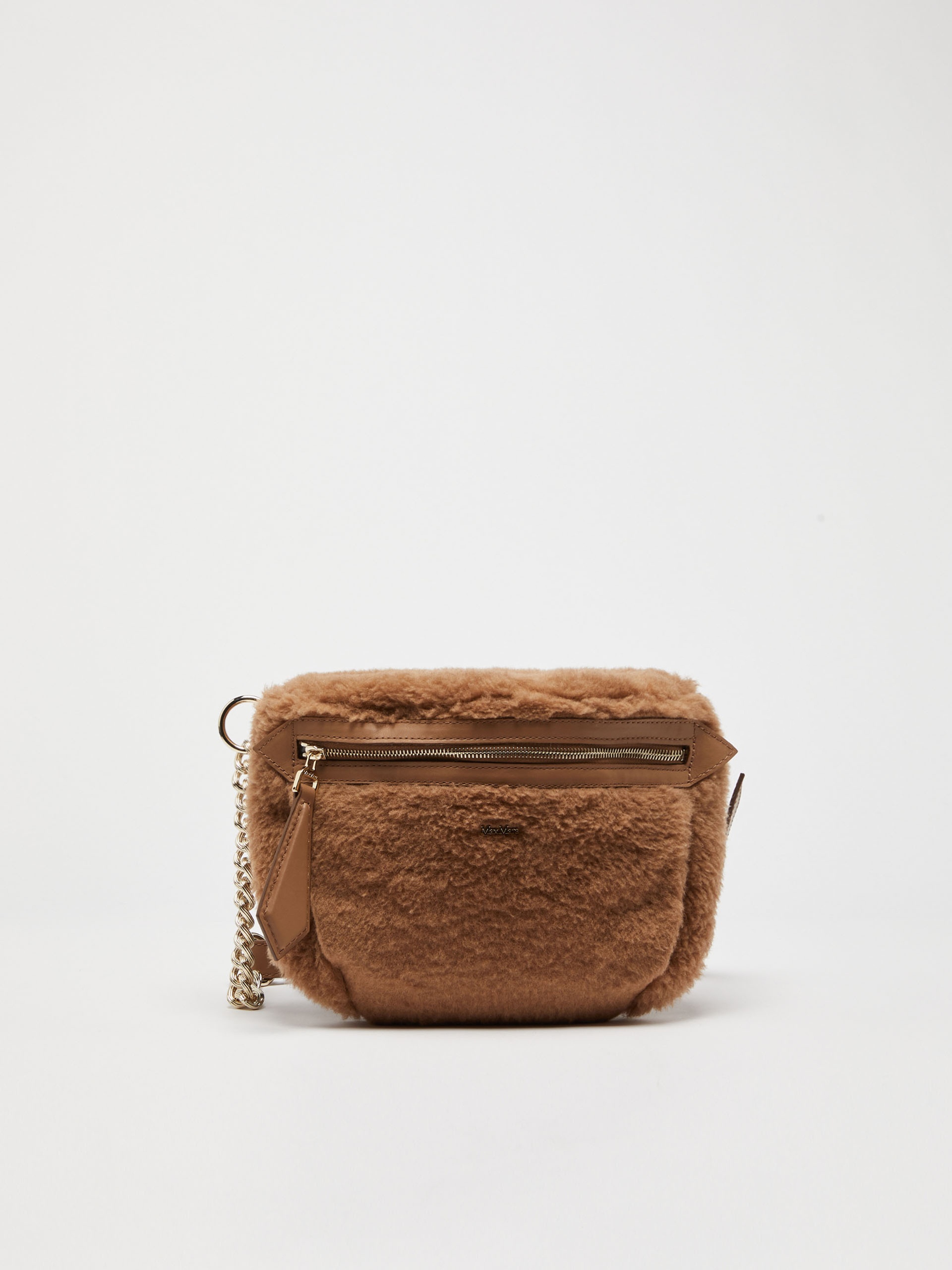 MAX MARA: Teddy bum bag in camel fur - Camel