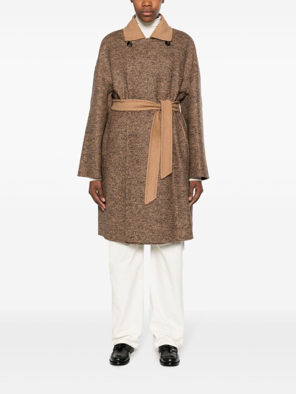 reversible camel hair-blend coat - 2