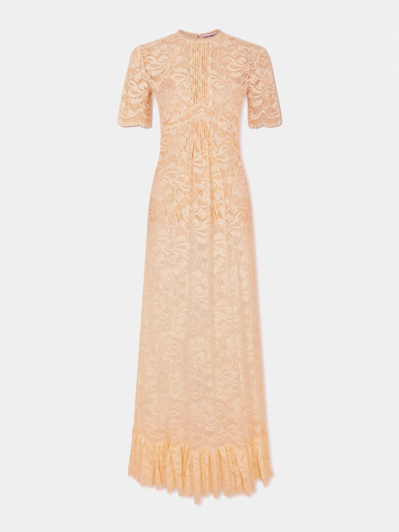 LONG RAFFIA COLORED LACE DRESS 1