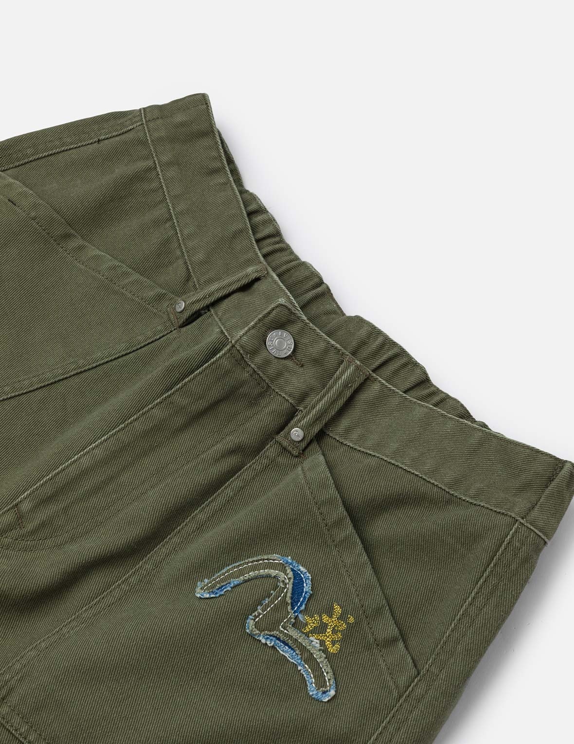 Seagull Appliqué Embroidery Wide-leg Woven Jogger - 6