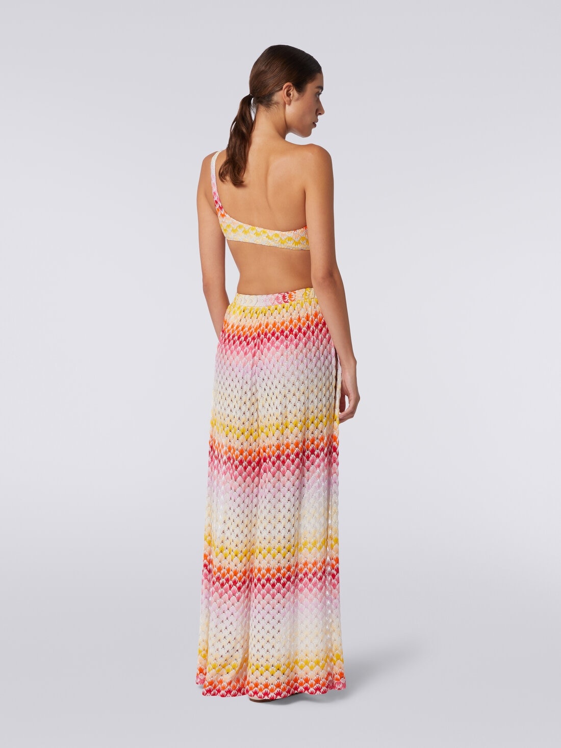Lace-effect cover up trousers with lurex - 4