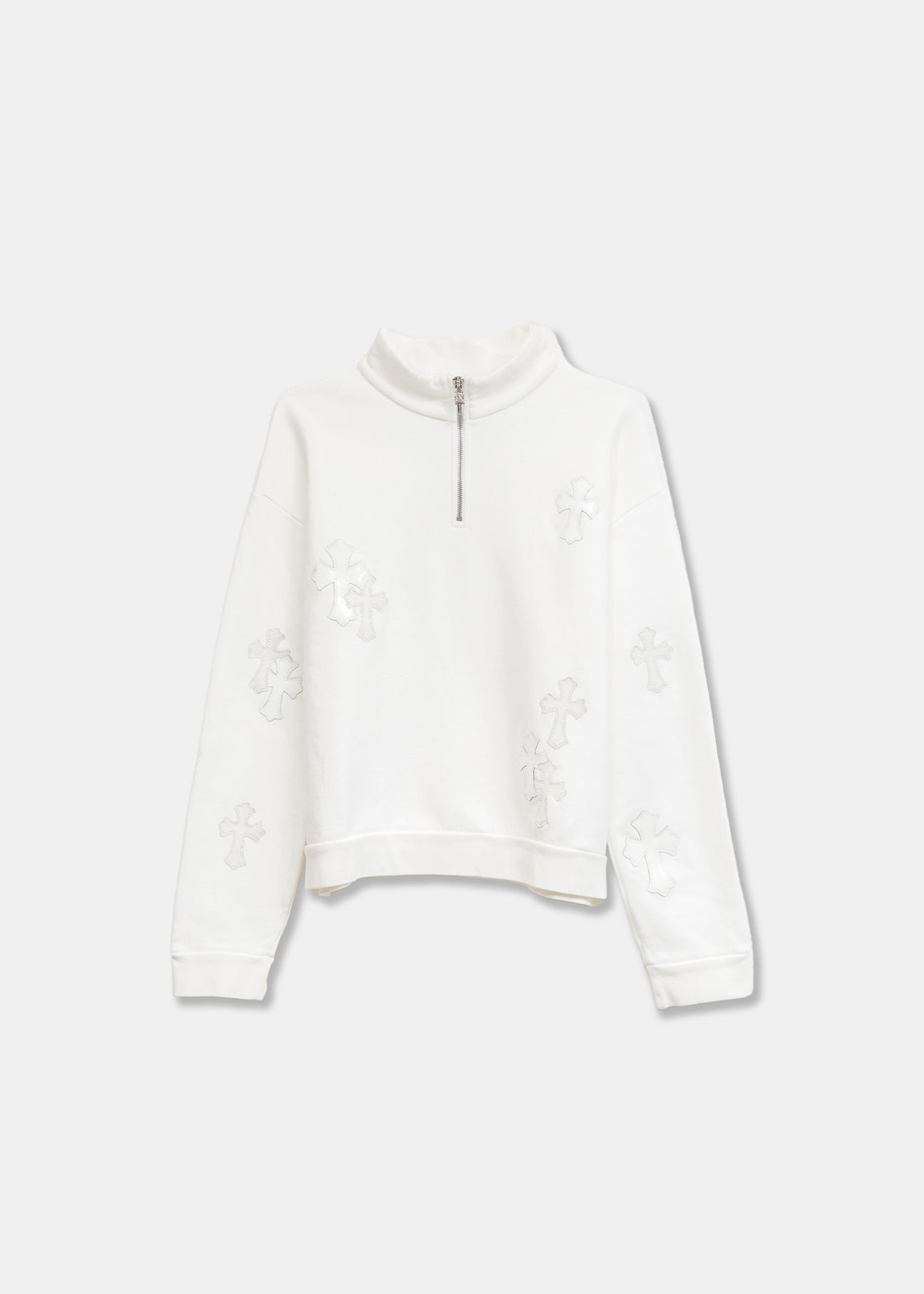 Chrome Women’s White PatchWork Quarter Zip - 1